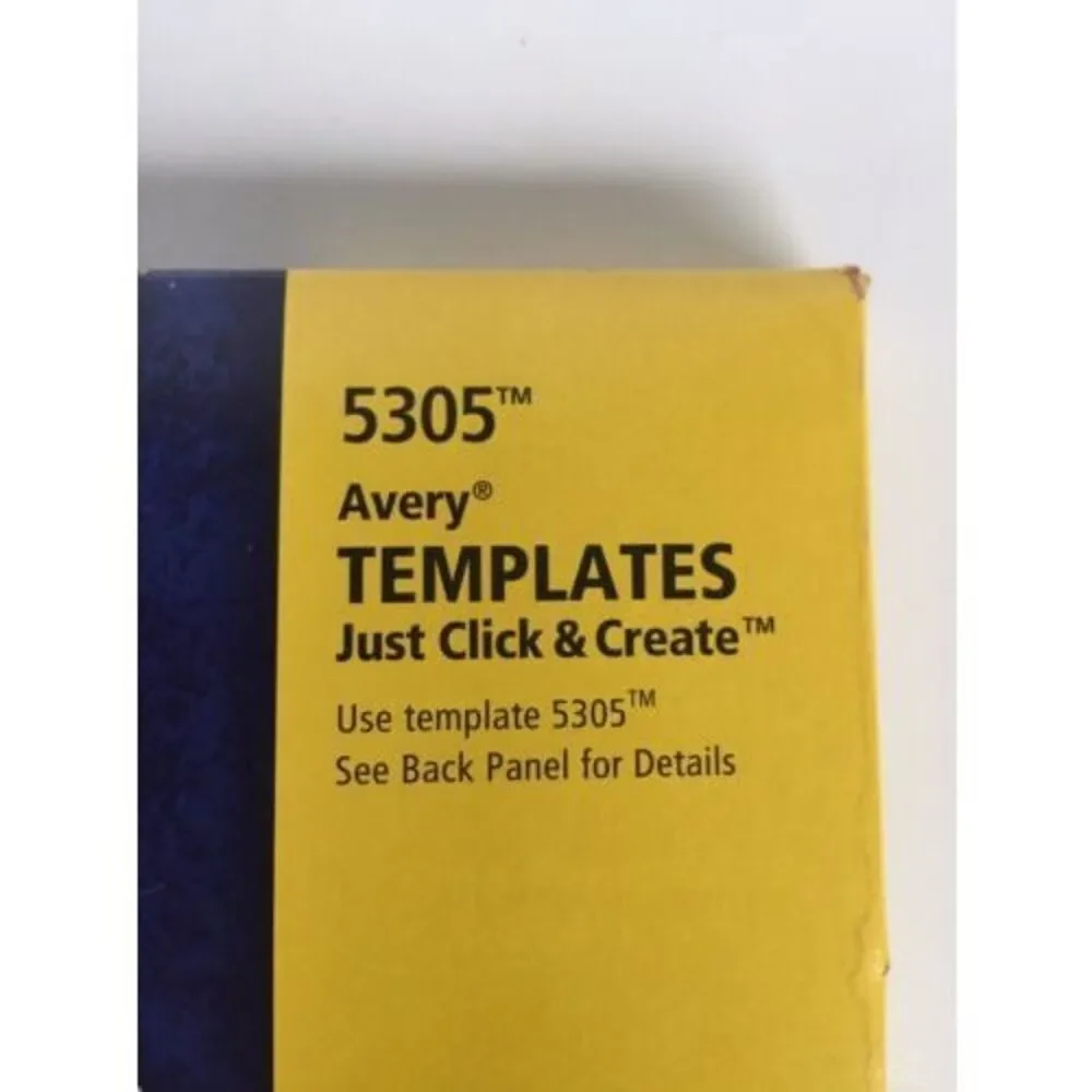 NWT Avery Templates 5305 Medium whiteTent Cards embossed 2.5 x 8 5 - 100 cards